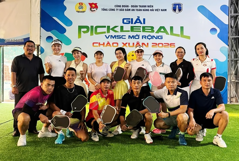 Lan tỏa tinh thần thể thao: Công ty Hoa tiêu hàng hải miền Nam tham gia Giải Pickleball mở rộng do Công đoàn Tổng công ty Bảo đảm an toàn hàng hải Việt Nam tổ chức