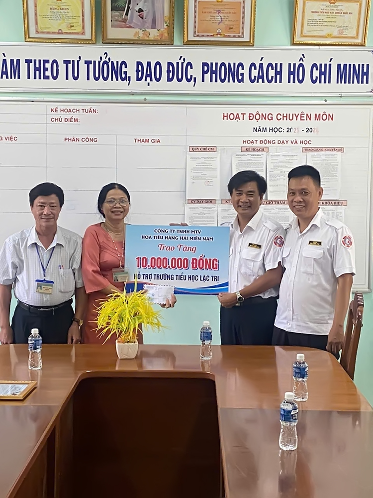 CÔNG TY HOA TIÊU HÀNG HẢI MIỀN NAM LAN TỎA TRÁCH NHIỆM XÃ HỘI, CHUNG TAY HỖ TRỢ HỌC SINH VÙNG KHÓ KHĂN